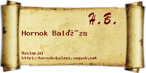 Hornok Balázs névjegykártya